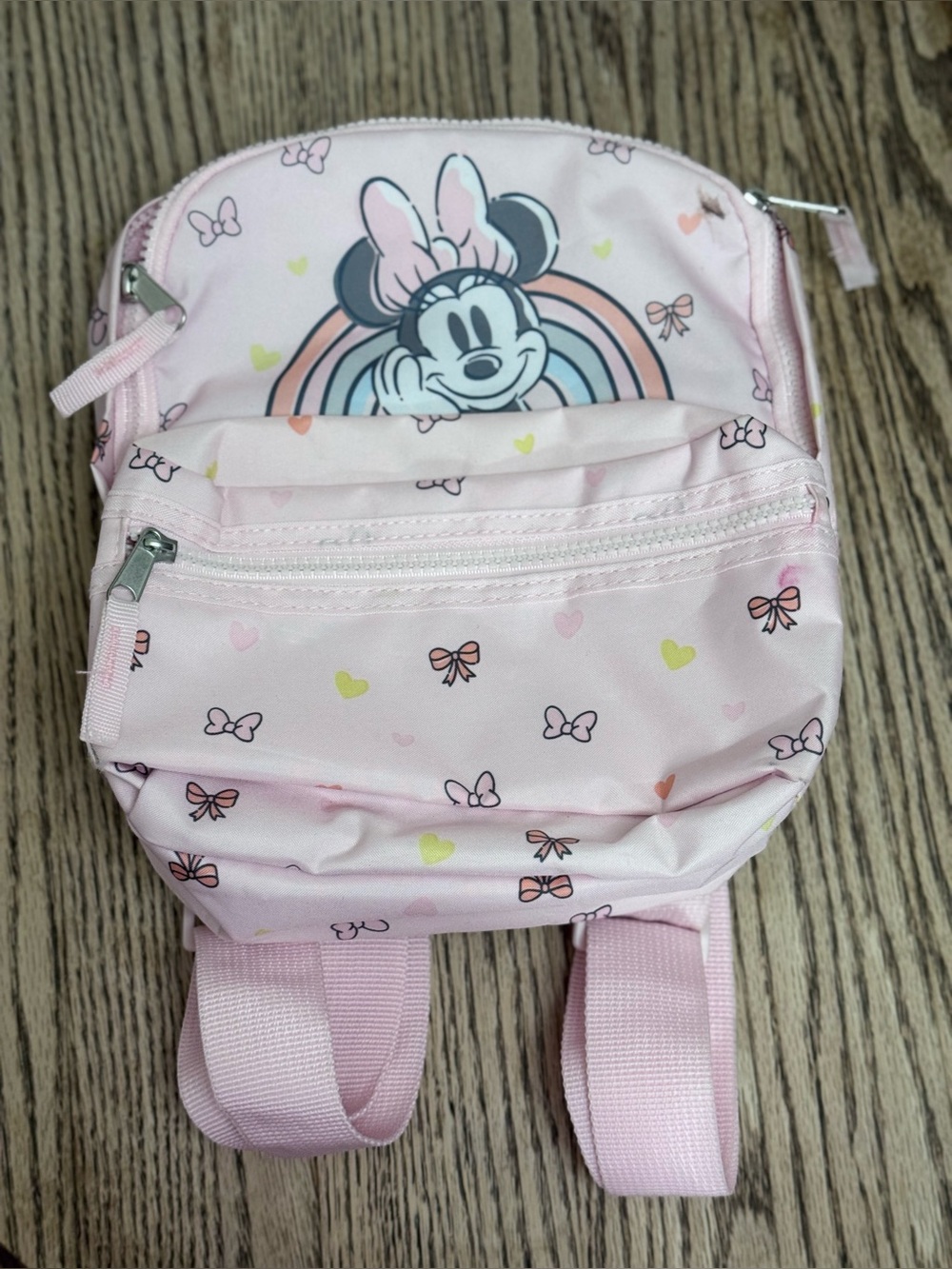 Disney Minnie Mouse Pink Bow and Hearts Girls Backpack